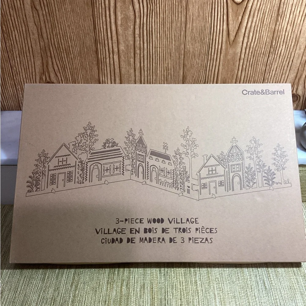 Crate&Barrel Natural Wood Village Set
